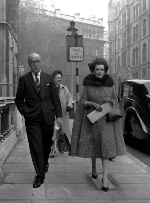 Margaret, Duchess of Argyll pictured in London after the hearing at the High court in 1962, in which it was alleged that she had detained many Argyll heirlooms at her home in London