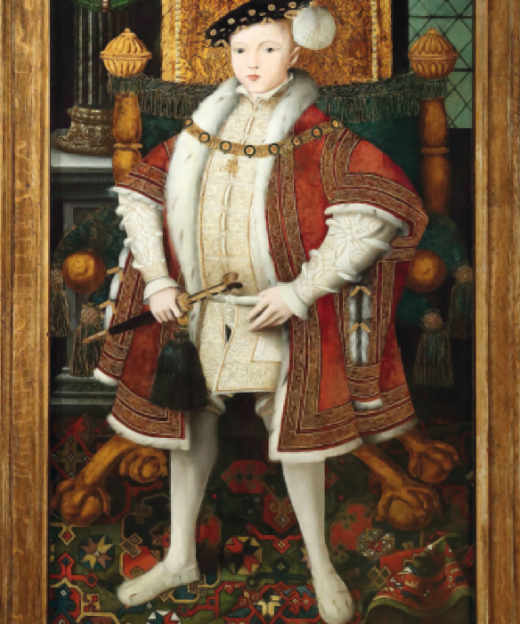 The newly crowned King Edward VI, aged nine, in 1547