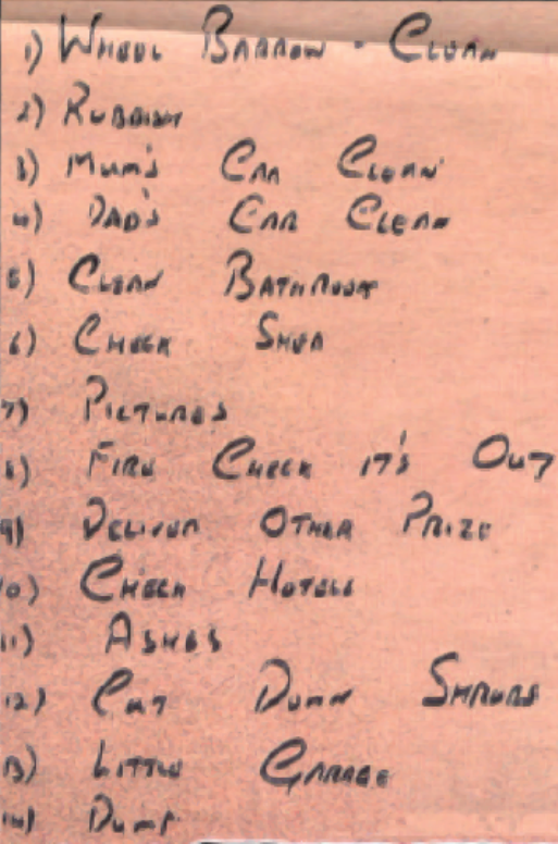 Roger Severs showed unusual diligence in planning his parents’ murder, as the list above demonstrates. But his inability to maintain interest provided ample evidence for the police